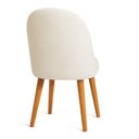 Ver imagem 6 de Kit 04 Cadeiras Poltrona de Jantar Estofada Luna Boucle Bege Pés Palito Castanho - Pallazio