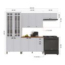 Ver imagem 4 de Armário Cozinha Modulada Completa Americana 100% MDF 280cm Provence Multimóveis Crink-CPL020