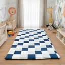 Ver imagem 1 de Tapete Infantil Mosaico Almofadado para Quarto 218x100cm Keiko Colchões - Azul Marinho