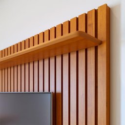 Painel para Tv Home Suspenso Ripado Ambiente Loft 1.8 Nature Off White - Imcal - 4