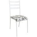 Ver imagem 5 de Conjunto Mesa com 4 Cadeiras 541.Sli e Tampo Quadrado Diamante Branco/Cinza Perola/Bra Flo