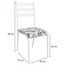 Ver imagem 3 de Conjunto Mesa com 4 Cadeiras 541.Sli e Tampo Quadrado Diamante Branco/Cinza Perola/Bra Flo