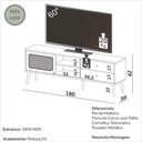Ver imagem 5 de Rack Tela 180cm com Porta de Correr e 2 Gavetas Carvalho Rosé Dalla Costa
