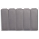 Ver imagem 3 de Cabeceira Solteiro Kit 5 Placas Modelo Arredondada - Suede Cinza