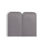 Ver imagem 2 de Cabeceira Solteiro Kit 5 Placas Modelo Arredondada - Suede Cinza