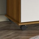 Ver imagem 3 de Cômoda Platina Lukaliam 5 Gavetas Sapateira Rodízios Gaveta com Chave 1,26m:freijo/off White