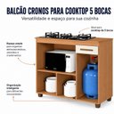 Ver mais imagens de Balcão para Cooktop 5 Bocas Tampo MDF 2 Portas 1 Gaveta com Nicho Micro-Ondas Cronos Espresso Móveis