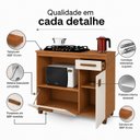 Ver imagem 7 de Balcão para Cooktop 5 Bocas Tampo MDF 2 Portas 1 Gaveta com Nicho Micro-Ondas Cronos Espresso Móveis