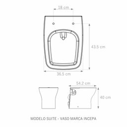 Assento Sanitário Suite Branco Tampa para Vaso Incepa em Mdf - 3
