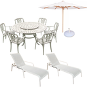 Ver imagem 1 de Kit Completo de Piscina Jardim e Área Externa Cadeiras Mesa Espreguiçadeiras Chaise Guarda Sol
