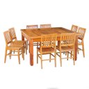 Ver imagem 1 de Conjunto Mesa de Jantar 1,5x1,5 m com 8 Cadeiras Madri Madeira Maciça Mhm