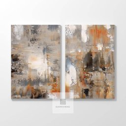Quadro Decorativo Abstrato Duo Pinceladas em Sintonia - 2