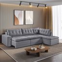 Ver imagem 1 de Sofá Retrátil 6 Lugares 296cm com Chaise a Direita de 91cm Presidente