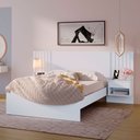 Ver imagem 1 de Cama de Casal Évora 2 Gavetas 100% Mdf Branco Fosco - Pnr Móveis