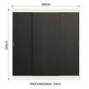 Ver imagem 3 de Guarda-Roupa Casal Madesa Reno 3 Portas de Correr Branco/Preto Cor:Branco/Preto