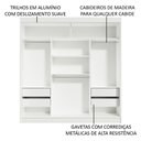 Ver imagem 5 de Guarda-Roupa Casal Madesa Reno 3 Portas de Correr Branco/Preto Cor:Branco/Preto