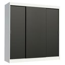 Ver imagem 2 de Guarda-Roupa Casal Madesa Reno 3 Portas de Correr Branco/Preto Cor:Branco/Preto