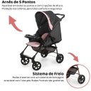 Ver imagem 5 de Carrinho de Bebe Galzerano Romano 0 a 15KG 1035PTC PRETO ROSA