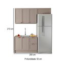 Ver imagem 4 de Cozinha Compacta Americana Texas 6 Portas 2 Gavetas com Rodapé Griss - Pnr Móveis