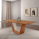 Ver imagem 2 de Mesa para Sala de Jantar Rubi 180cm Madeira Tampo Barril Laminado Moderna Mobília