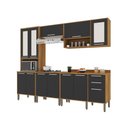 Ver imagem 2 de Cozinha Completa 12 Portas Cooktop 5 Bocas Paris 5 Peças Salleto:cinamomo/grafite