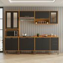 Ver imagem 1 de Cozinha Completa 12 Portas Cooktop 5 Bocas Paris 5 Peças Salleto:cinamomo/grafite