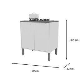 Cozinha Completa 12 Portas Cooktop 5 Bocas Paris 5 Peças Salleto:cinamomo/grafite - 9