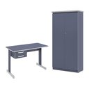 Ver imagem 1 de Conjunto para Escritório Lumeus 2 Portas 2 Gavetas MDP Azul Casah