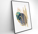 Ver imagem 6 de Quadro Abstrato Linhas Douradas - 80x120 Cm - Vidro Impresso