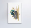 Ver mais imagens de Quadro Abstrato Linhas Douradas - 80x120 Cm - Vidro Impresso