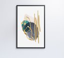 Ver imagem 5 de Quadro Abstrato Linhas Douradas - 80x120 Cm - Vidro Impresso