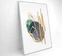Ver imagem 4 de Quadro Abstrato Linhas Douradas - 80x120 Cm - Vidro Impresso