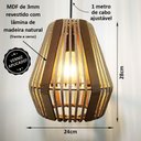 Ver imagem 2 de Luminária Teto Pendente Rústica Madeira Corda Náutica Imbuia