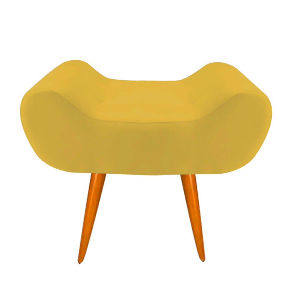 Kit 02 Puff Leticia Suede Amarelo Pés Palito para Closet - 4