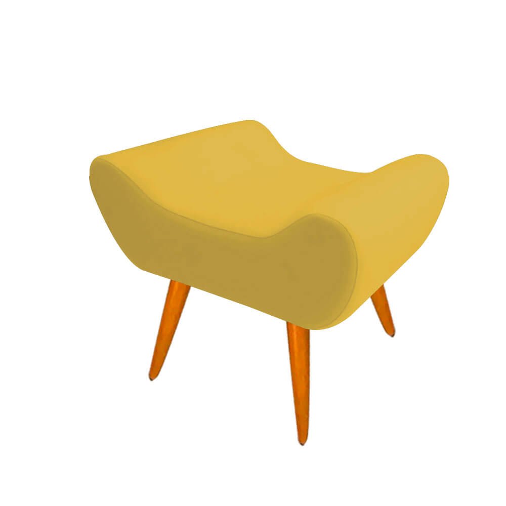 Kit 02 Puff Leticia Suede Amarelo Pés Palito para Closet - 3