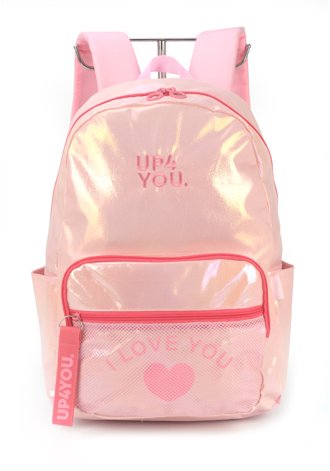 Mochila Costas Juvenil Luxo Up4you I Love You Brilho:rosa - 8