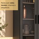 Ver imagem 2 de Paneleiro Armário de Cozinha com Vidro 2 Portas 36cm Milano Multimóveis MP2482 Grafite/Incolor