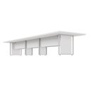 Ver imagem 6 de Mesa de Reunião Corporativa 480cm para 8 Pessoas com Caixa de Tomadas Corporate Cinza