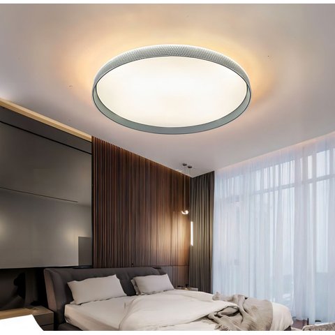 Lustre Plafon Led 60w Cinza Redondo 40cm Multicor Bivolt