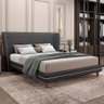 Cabeceira Cama Box King 195cm Nilo P05 Linho Cinza Escuro - Lyam Decor - 2