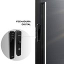 Ver imagem 5 de Porta de Alumínio Pivotante com Fechadura Digital 268x130cm Lucasa Eccellente Abertura Esquerda Preto