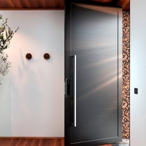 Porta de Alumínio Pivotante com Fechadura Digital 268x130cm Lucasa Eccellente