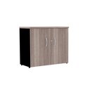 Ver imagem 1 de Armário Baixo PE25 Pandin 80 cm (largura) em MDP Cor Noce Naturalle e Preto com Duas Portas