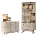 Ver imagem 1 de Aparador para Sala Buffet Monza e Cristaleira Moss Calacata Off White - Madetec