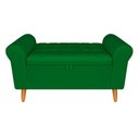 Ver imagem 1 de Recamier Baú Rio 120cm Suede Madeira Maciça Verde Inova Decor