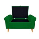 Ver imagem 3 de Recamier Baú Rio 120cm Suede Madeira Maciça Verde Inova Decor