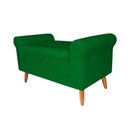 Ver imagem 2 de Recamier Baú Rio 120cm Suede Madeira Maciça Verde Inova Decor