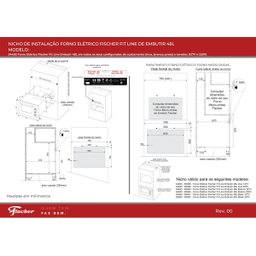 Forno Elétrico de Embutir Fischer 48 Litros Branco Fit Line 34493 - 5