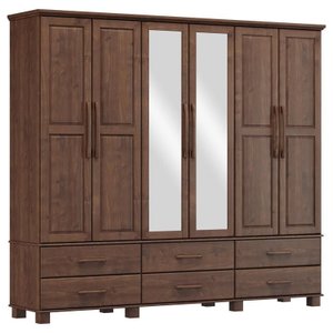 Guarda Roupa Bipartido 6 Portas 6 Gavetas Ouro Café - Fn