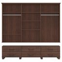 Ver imagem 3 de Guarda Roupa Bipartido 6 Portas 6 Gavetas Ouro Café - Fn